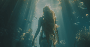 Artistic rendering of a siren in the ocean for the “Siren Concept: Mysterious Beauty of the Abyss” blog post.