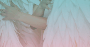 Angel serenely enveloped in her soft white wings – featured image for the multisensory Ethereal Storytelling Concept: "Angel Concept: Soul Light as a Cloud".